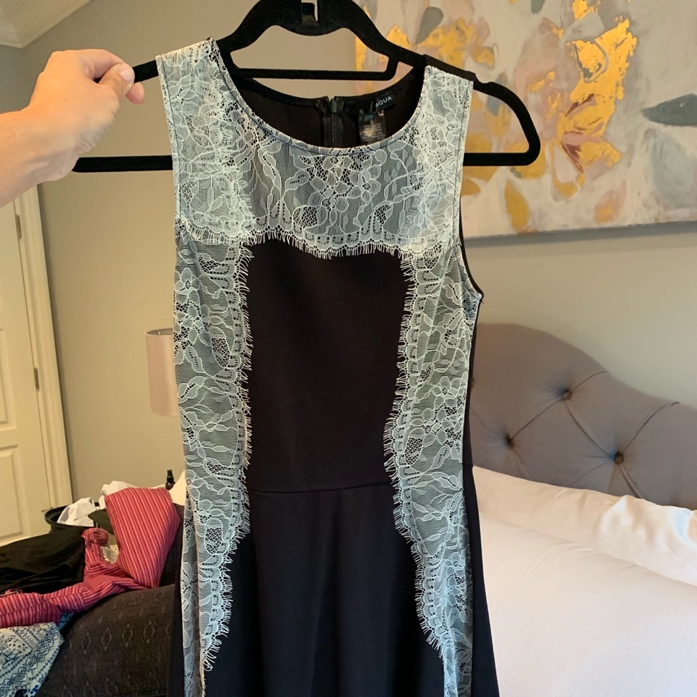 AQUA DRESS BLACK AND WHITE